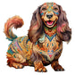Wooden Puzzle For Adults, Long-Haired Dachshund Dog Wooden Jigsaw Puzzle, Unique Shape Animal Wood Puzzles With Beautiful Box, F