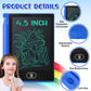 Zhehao Mini LCD Writing Tablet, 4.5 Inch Blue Erasable Drawing Pad, 32 Pcs Educational Toy for Boys & Girls, Birthday Gift