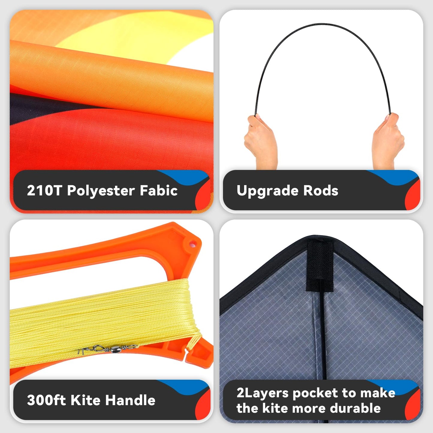 Large Delta Kites Flying Toys For Kids & Adults Easy To Fly,Delta Kite Easy To Fly Factory Outdoor Toys Children'S (Red)