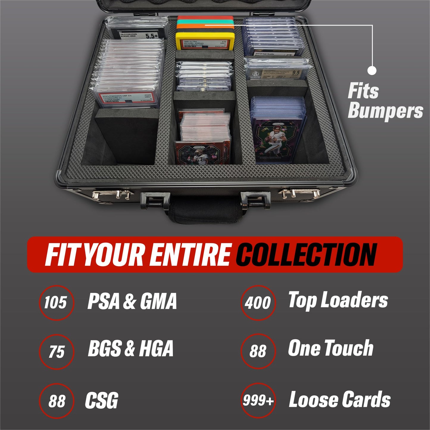 Hobby Defense Graded Card Case, 3 Row Graded Card Storage Box, Trading Card Case, Psa Card Cases For Sports Cards Case, Psa Slab