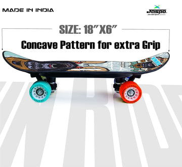Jaspo Power Kids Skateboard for Beginners Boys & Girls (6 Years & Above) (Power Kids Junior 18  x 6 (Boys)) Vinyl, Black