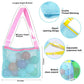Uttpll Mesh Beach Bag For Kids Quick Dry Beach Accessories Vacation Trip Baby Toddler Seashell Collecting Colorful Net Tote For