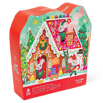 Crocodile Creek 36 Pc Gingerbread House Puzzle for Kids, 27"x10.15", Ages 3+, Model 105431