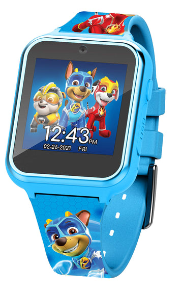 Accutime Kids Nickelodeon Paw Patrol Blue Educational Learning Touchscreen Smart Watch Toy For Toddlers, Boys, Girls - Selfie Cam, Games, Alarm, Calculator, Pedometer (Model: Paw4316Az)