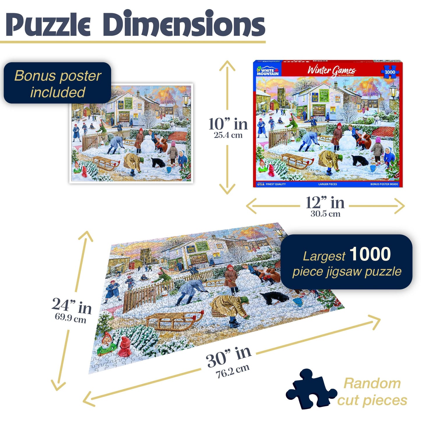White Mountain Puzzles - Winter Games - 1000 Piece Jigsaw Puzzle