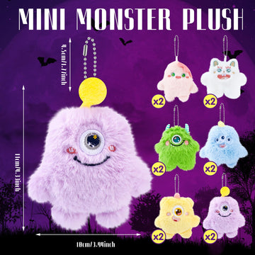 Hungdao 12 Pcs Easter Plush Keychain Bulk Mini Plush Small Stuffed Animal Bulk Back To School Gifts Stocking Stuffers For Kids Goodie Bag Fillers Devil Theme Party Favors