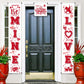 Blulu 3 Pcs Valentines Day Porch Banner Be Mine Banner Happy Valentines Day Decoration Set Heart Love Door Decoration for Welc