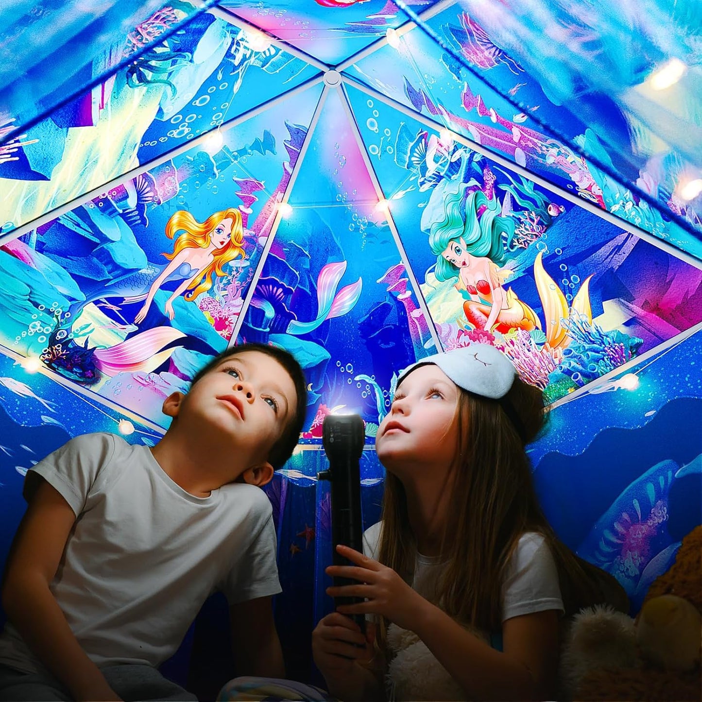 Mnagant Ice Castle Play Tent for Girls, Large Indoor/Outdoor Playhouse, 51" x 40", Portable Polyester with Carrying Bag, Ages 3-12
