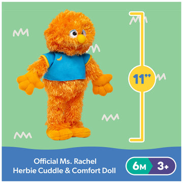 Ms. Rachel Herbie Cuddle & Comfort Doll, 11” Plush Toy for Ages 6 Months+, Polyester, Model 6072628