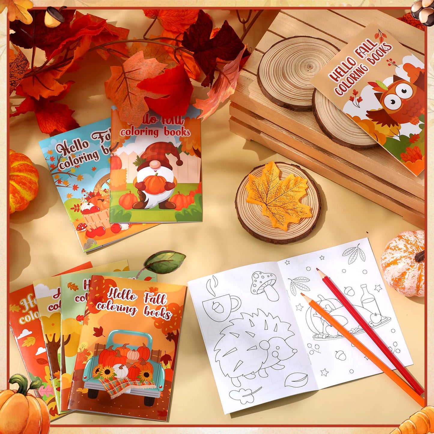 Containlol 48 Pcs Fall Coloring Books Thanksgiving Mini Coloring Books Thanksgiving Activity Book Bulk Fall Harvest Party Favors