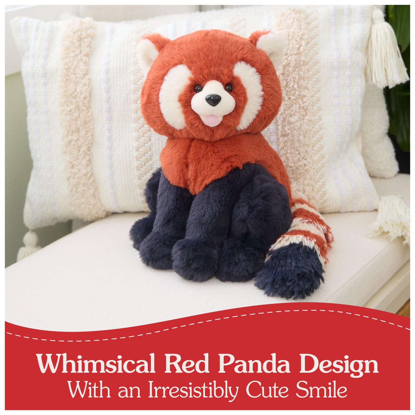 Gund Cedar Red Panda Plush, Premium Red Panda Stuffed Animals For Ages 1 And Up, Orange/Blue, 10