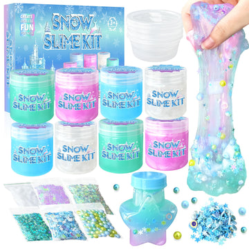 Npne Frozen Slime Kit For Girls Diy Slime Making Kit With Glitter Add Ins Foam Jelly Cubes Christmas Birthday Party Favors Prese