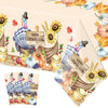 ceiba tree Thanksgiving Tablecloth Disposable Turkey Plastic Tablecloths 3 PCS Table Covers Rectangular 54 X 108 inch Waterproof
