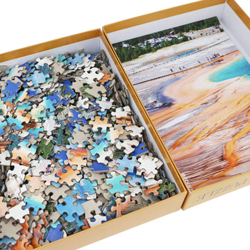 Beduke Jigsaw Puzzles For Adults 1000 Piece - Every Piece Is Unique - Yellowstone National Park Thick Sturdy Cardboard Precise Interlocking Family Game Puzzle Age 14+