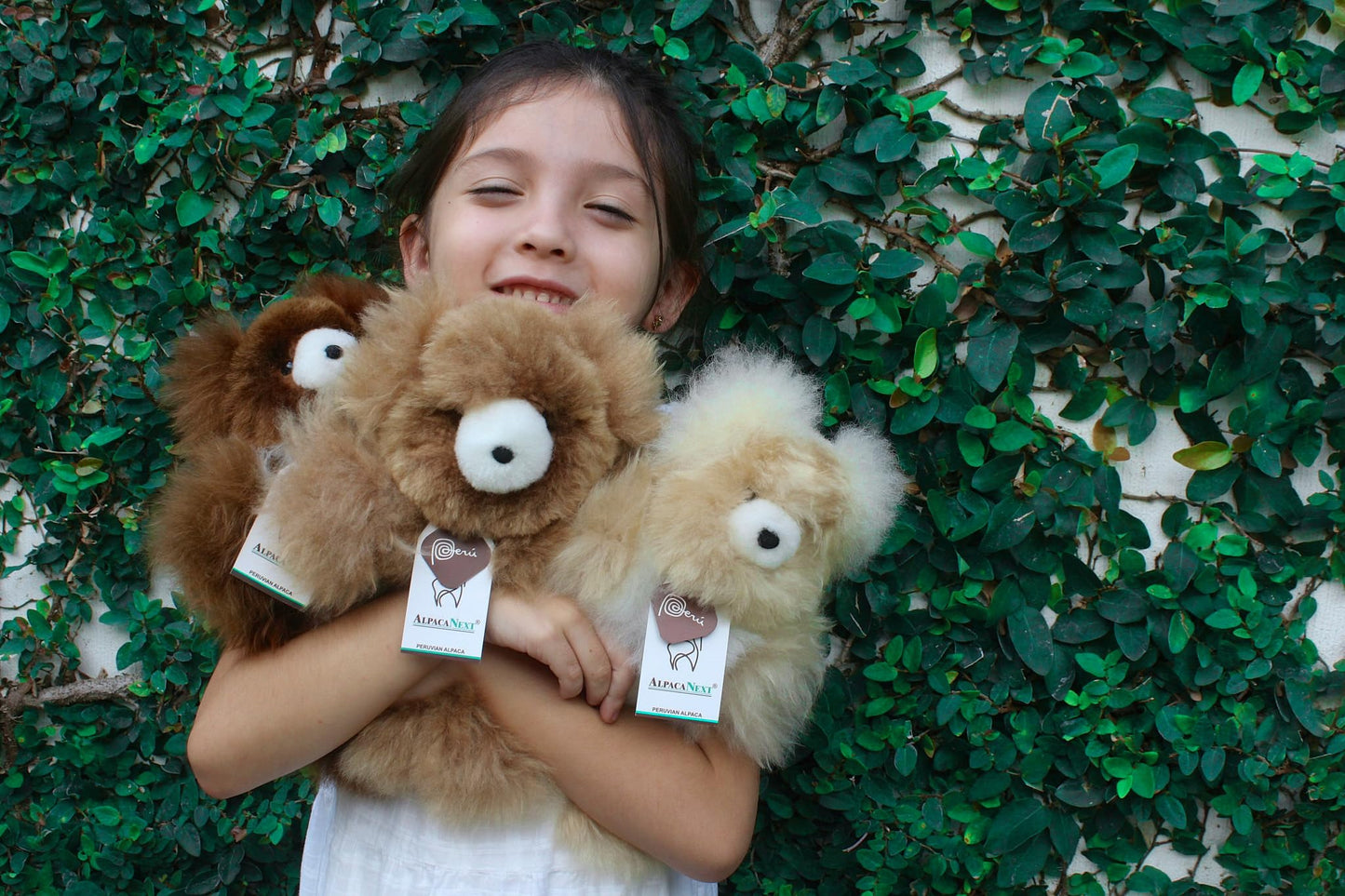 Alpacanext Soft And Cuddly Baby Alpaca Teddy Bear - 12 Inch. Premium Alpaca Stuffed Animal Handmade On Genuine Alpaka Fur. Cute Bear (12 Inches, White & Brown)