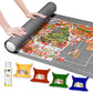 FELIZROCA Puzzle Mat - 1500 Pieces Jigsaw, Felt Roll-Up Mat for Adults With Glue, Applicator, 4 Sorting Trays, Storage Bag & Pum