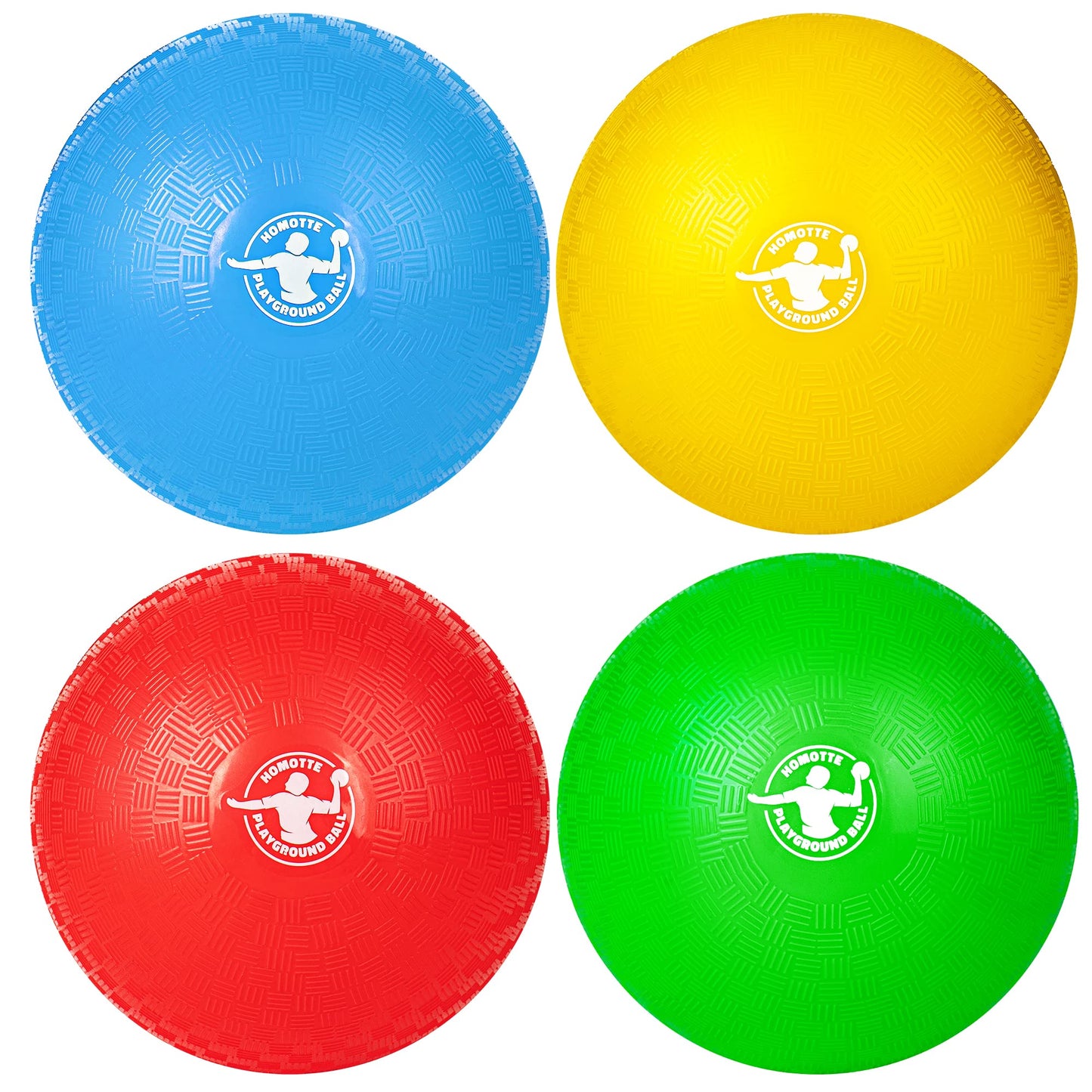 Homotte 4 Colors Playground Balls For Kids 3+ And Adults, 8.5 Inch Kick Balls, Four Square Dodge Balls Set For Outdoor Yard Lawn