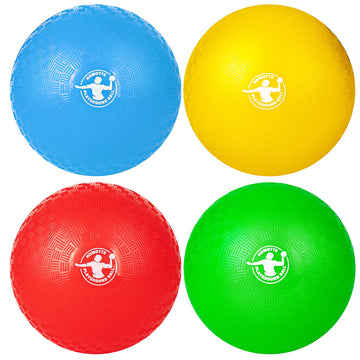 Homotte 4 Colors Playground Balls For Kids 3+ And Adults, 8.5 Inch Kick Balls, Four Square Dodge Balls Set For Outdoor Yard Lawn