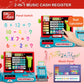 Wee Wonders 63PCS Cash Register for Kids, Kids Cash Register with Real Calculator, Pretend Play Store with Music/Motorized Conve