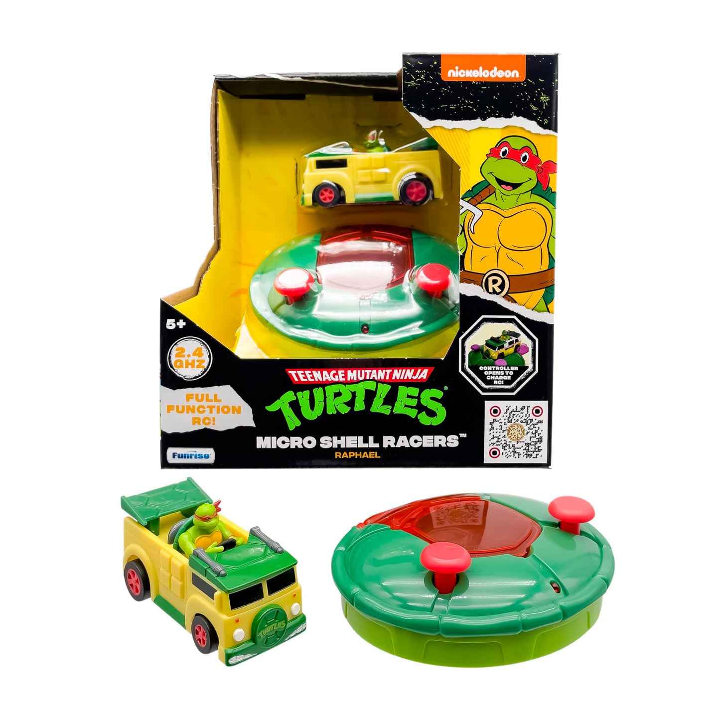 Teenage Mutant Ninja Turtles Raphael Micro Shell Racer RC Vehicle, 3" Plastic Toy, Model 71033, Ages 5+