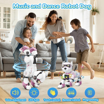 Smart Robots Dog Toy for Kids, Programmable Interactive RC Robotic Pets with Voice Control and Touch Sensory, Imitates Animals M