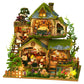 DIY Miniature House Kit - Mini House Building Kit for mature-themeds to Build  Wooden Miniature Dollhouse Kit with LED Light  Tiny Model mature-themed Crafts Doll House Miniature Kit  Unique Gift  Forest Adventure
