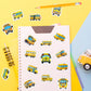 Beyumi School Bus Roll Stickers - 1000Pcs School Bus Stickers In 2 Rolls Back To School Waterproof Vinyl Cartoon Transportation Decals For Laptop Bottle Notebook Luggage Computer Classroom Decor Kids