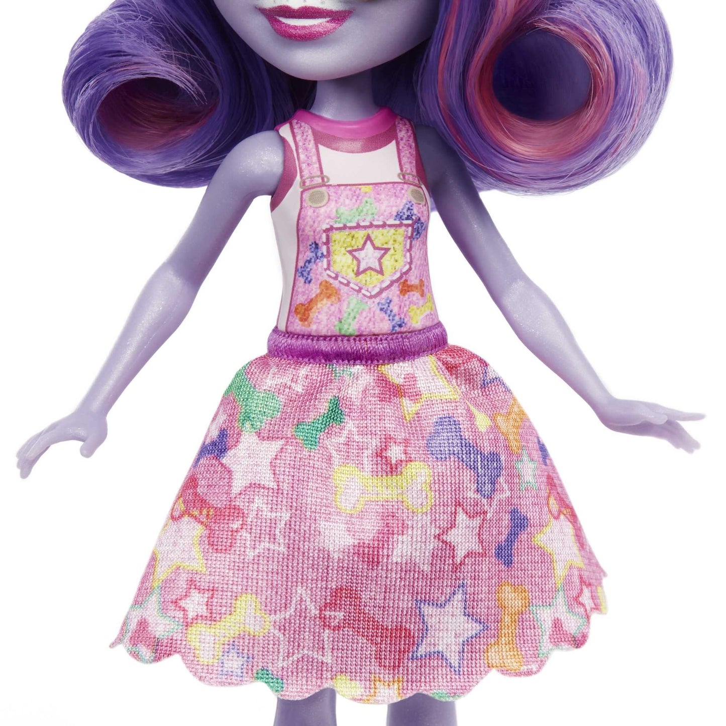 Enchantimals Small Doll & Accessories, City Tails Hadley Husky Doll & Sledder Dog Figure, Removable Skirt