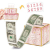 Birthday Surprise Box - Money Holder For Cash Gifts With Diy Stickers - Gold Pink