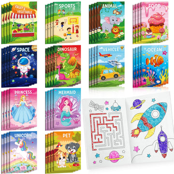 24 Coloring Books For Kids Party Favors Bulk Mini Coloring Books For Ages 4-8-12 Small Activity Books For Unicorn Dinosaur Merma