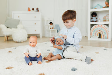Miniland Clothes For Dolls 15 3/4'' Knitted Outfit Sweater & Trausers - Eco, Made In Spain, Quality, Role Play, Educational