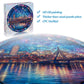 Bgraamiens 1000 Piece Jigsaw Puzzles for mature-themeds - Stained Glass Boston Skyline - Moonlit City View with Bridge and Reflections - Artistic Nighttime Challenge Gift