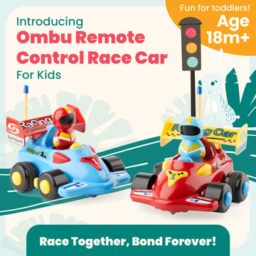 OMBU 2pk Remote Control Car for Kids - Toddler Toys 3-4, Remote Control Car for Toddlers 1-3 with Music and LED Lights, Toddler