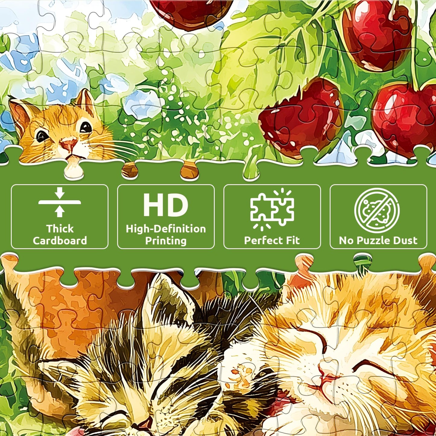 2 Pack 300 Piece Puzzle for Adults, Kittens Puppies Jigsaw Puzzle for Adults Teens,Large Piece Puzzle for Kids Ages 8-10 10-12,G