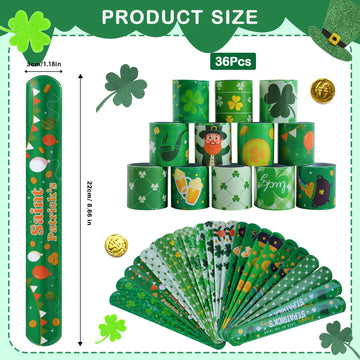 36 Pcs St. Patrick'S Day Slap Bracelet,St Patricks Day Favors,St Patricks Day Gifts,St Patricks Day Decorations Gifts Bracelet D