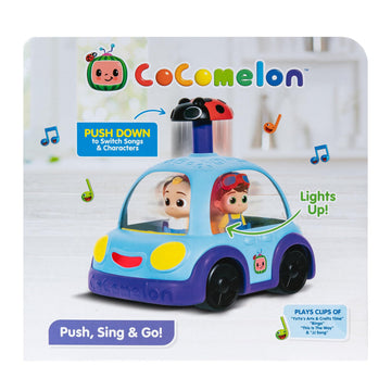 Cocomelon Push ‘N Sing Family Car - Interactive Musical Light-Up Car - Fan Favorite Characters And Song Clips - Toys For Toddlers And Preschoolers