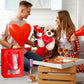 Syhood 8 Pcs Valentine Bear Dog Plush Stuffed Animals Gift Set Love Dog Stuffed Animal Roses Bouquet Coffee Mug Heart Crew Socks