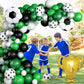 Soccer Balloon Arch Kit Boys, Green Balloon Arch Kit With Football Trophy Balloons Dark Green Black White Latex Balloons Metalli