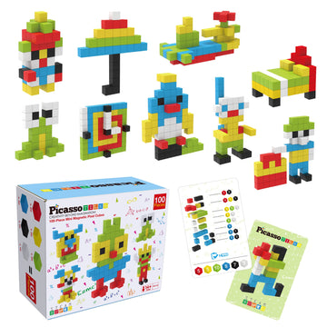 Picassotiles 0.5    Pixel Magnetic Puzzle Cube 100 Piece Mix & Match Cubes Sensory Toys Steam Education Learning Building Block