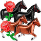 Seenelling 6 Pcs 40 Inch Giant Horse Balloon Derby Balloon Horse Racing Run for the Rose Foil Party Decorations for Preakness We
