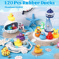 120 Pcs Rubber Ducks Assorted Cruising Rubber Ducks Plastic Ducks For Bath Toys, Beach Pool Activity, Party Favors, Cruise Ships