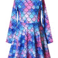 Long Sleeve Mermaid Dresses For Little Girls Kid Cotton Fall Winter Clothes 6 7