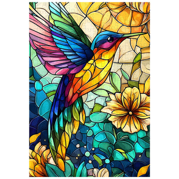 Great Jigsaw Puzzles for mature-themeds 300 Pieces Stained Glass Hummingbird Puzzles for mature-themeds Toys Gift Family Decoration Kids Puzzle
