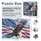 US American Flag Puzzles A Majestic Bald Eagle is Soaring in The Sky Picture Puzzle Power and Freedom Paintings Puzzles Modern mature-themeds Jigsaw Puzzle 1000 Pieces Bald Eagle