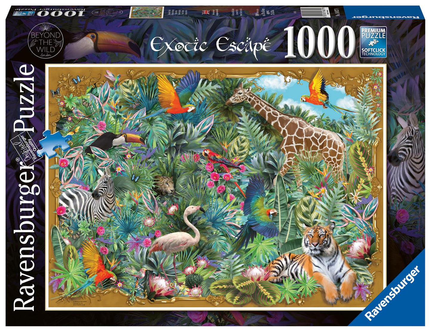 Ravensburger Exotic Escape Jigsaw Puzzle - 1000 Unique Pieces With Softclick Technology | Vibrant Jungle Imagery | Durable, Glar
