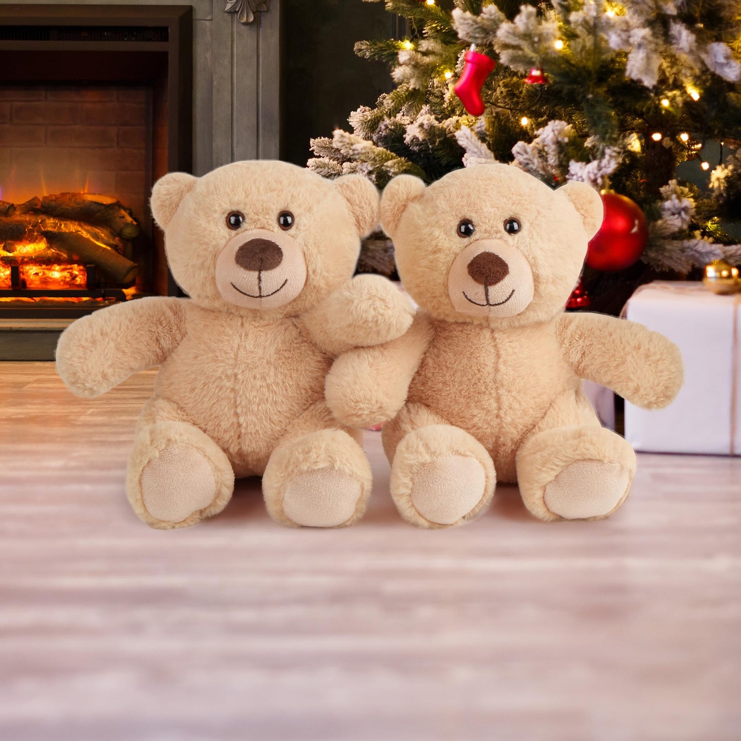 Benben Teddy Bear Stuffed Animal, 5 Pack 8 Inch Small Stuffed Teddy Bear Bulk, Shaggy Plush Toy, Baby Shower Decoration, Gifts F