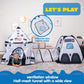 Joyin White Rocket Ship Pop Up Play Tent With Tunnel And Playhouse Kids Indoor Outdoor Spaceship Tent Set