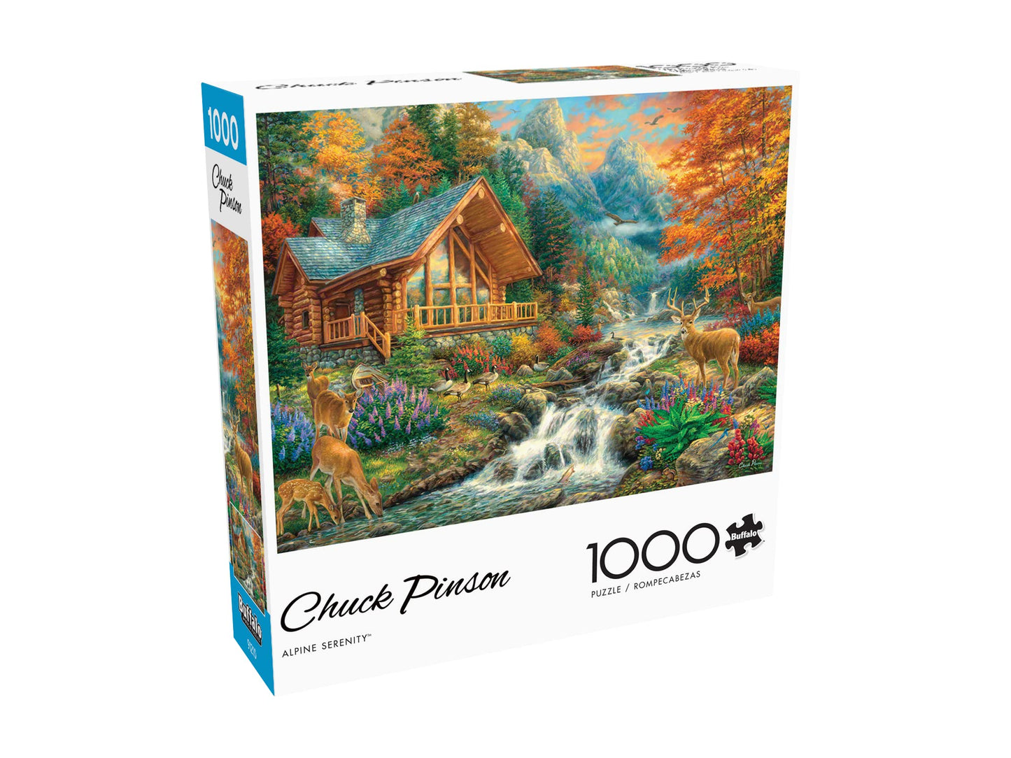 Buffalo Games Alpine Serenity 1000 Piece Jigsaw Puzzle, Large Multicolor Cardboard with Hidden Images, Model 12311