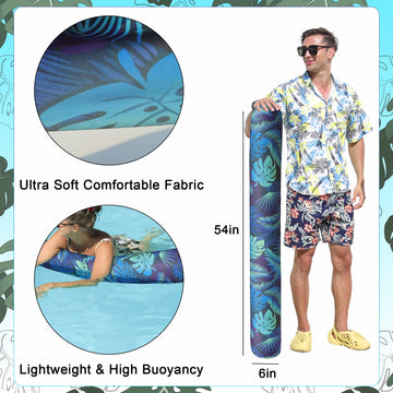 FindUWill 2 Pack Inflatable Swim Pool Noodles for mature-themeds - Soft Fabric Covered Large Swim Noodles  enhanced Buoyancy for Swimming Floating  Pool Floats Toys for Pool Accessories