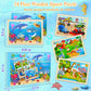 WaaLod Wooden Puzzles for Kids - 4 Pack, 24 Pieces, Educational & Learning, Multicolor, Ages 4-6